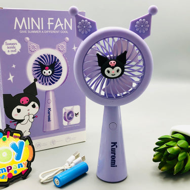 Rechargeable Mini Kuromi Themed Three Speed Fan